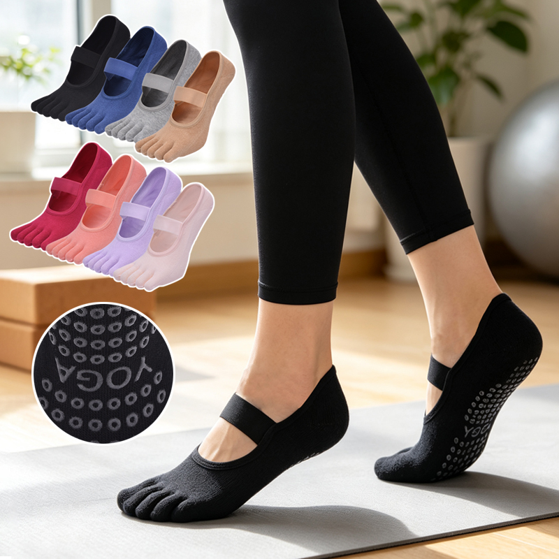 Yoga Mat - Женские пятипалые нескользящие носки для пилатеса,